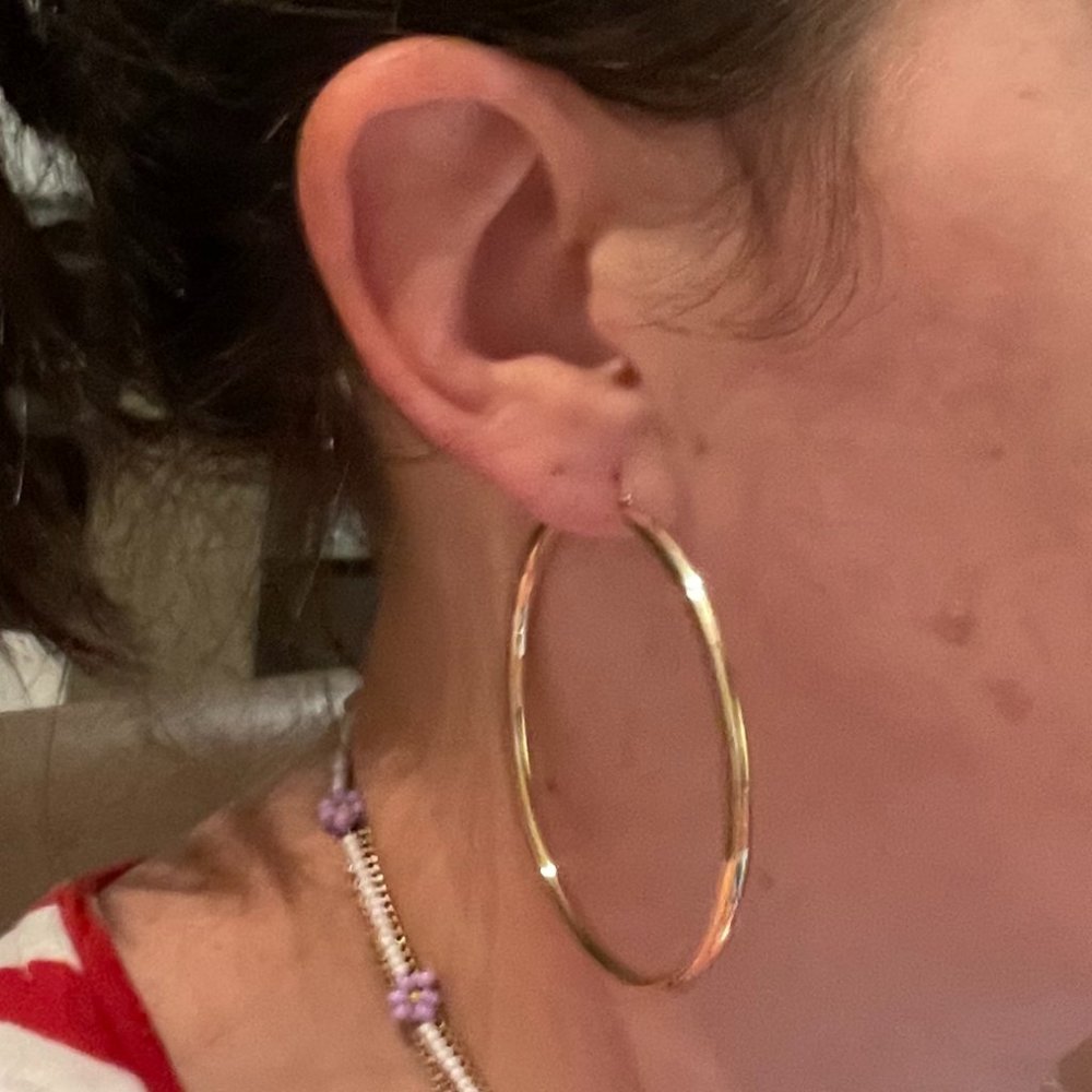 14k 2inches yellow hoops